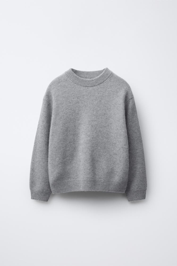 Grey Zara Crew Neck Jumper Crew Neck Pullover Zara Herren Zara