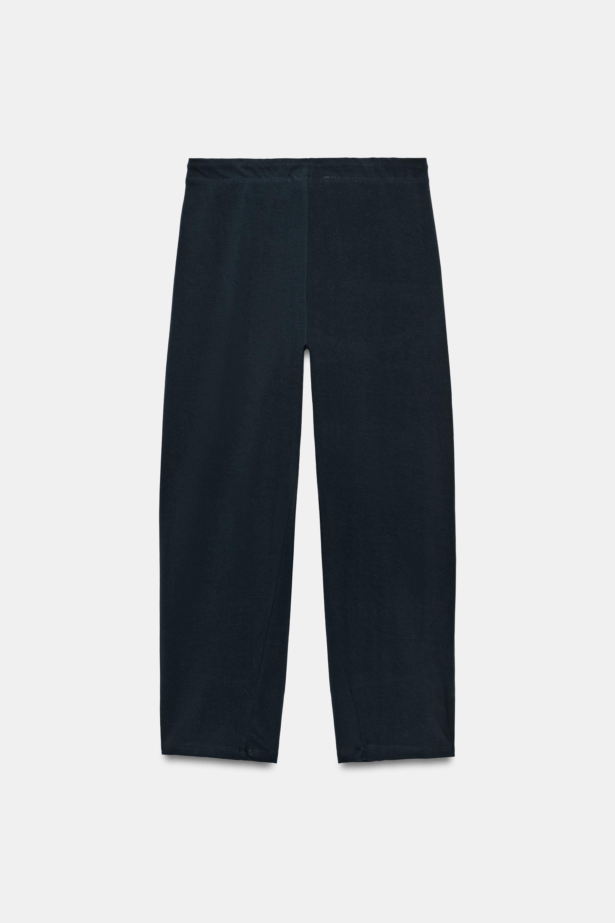Zara INTERLOCK CARROT FIT PANTOLON görsel 6