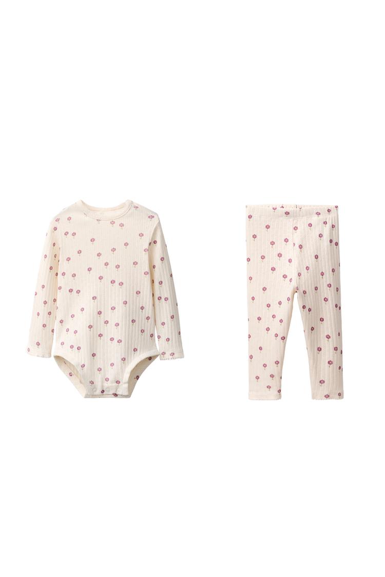 Pack body y legging estampado flores