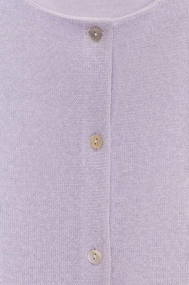 GILET EN MAILLE FINE - Mauve de Zara - Image 7