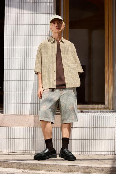 ABSTRACT PRINT RELAXED FIT BERMUDA SHORTS - 029 by Zara