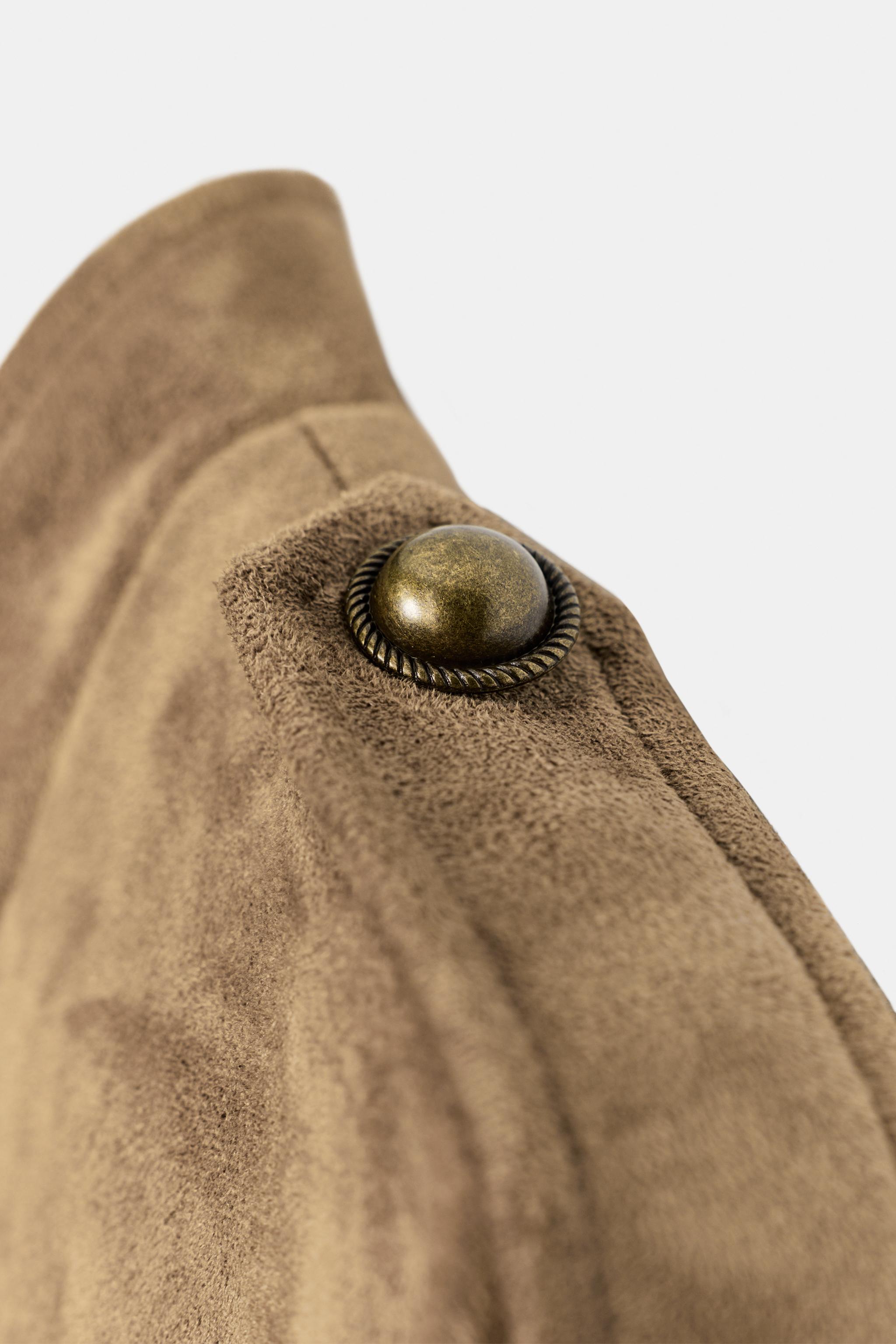 FAUX SUEDE FROG FASTENING JACKET