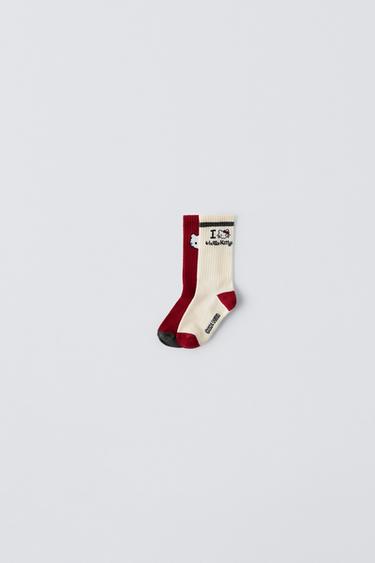 PACK DOS CALCETINES I LOVE HELLO KITTY© - Rojo de Zara