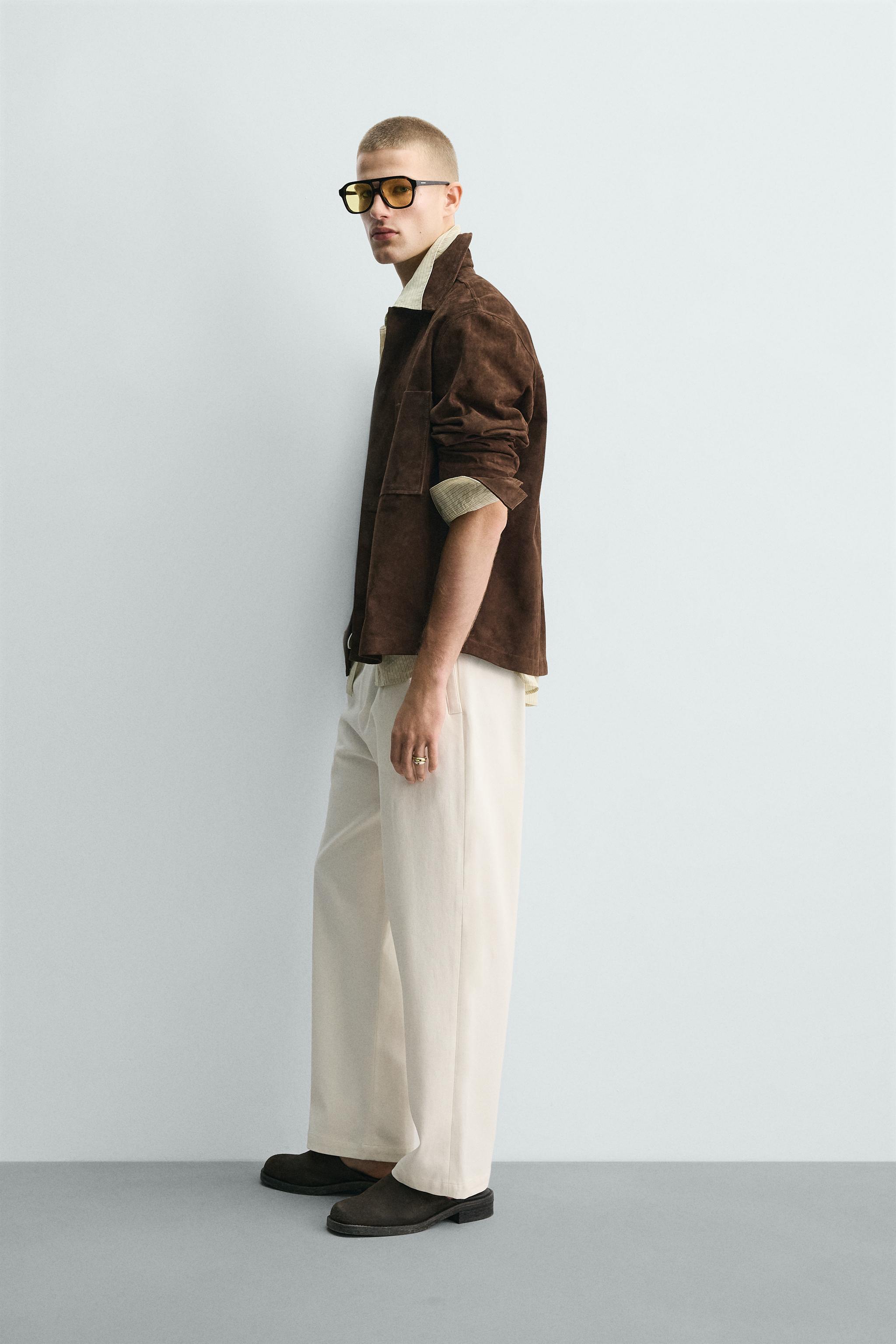 PANTALON CHINO COUPE AMPLE À PLIS