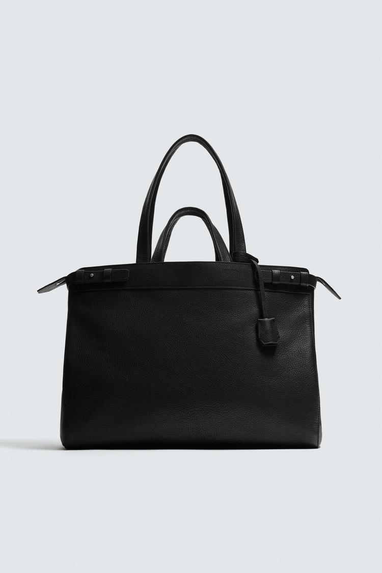 ZARA LEATHER TOTE BAG