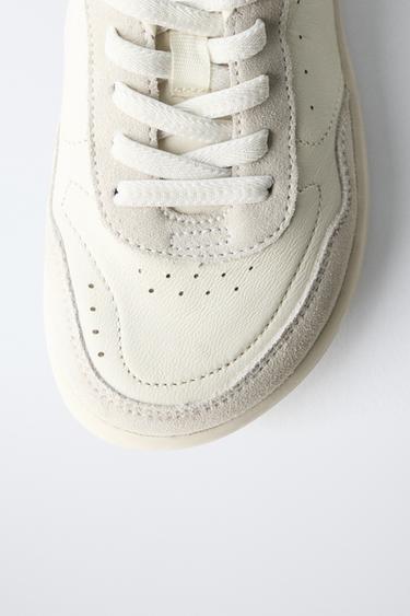 TENNIS EN CUIR BAREFOOT - Blanc écru de Zara - Image 4