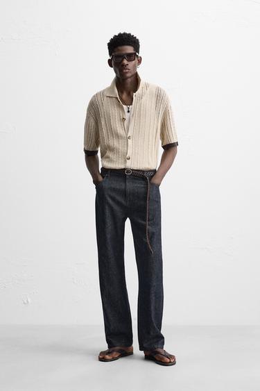 KNIT LACE SHIRT - Beige by Zara - Image 0