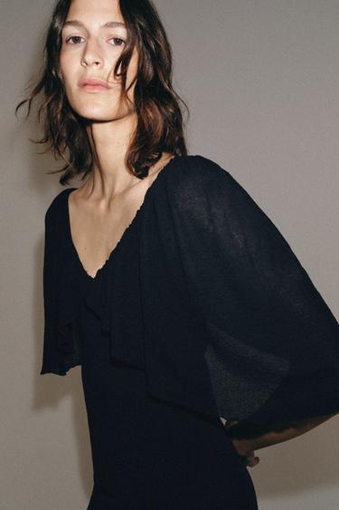 LONG KNIT DRESS - Dark navy by Zara - Image 6