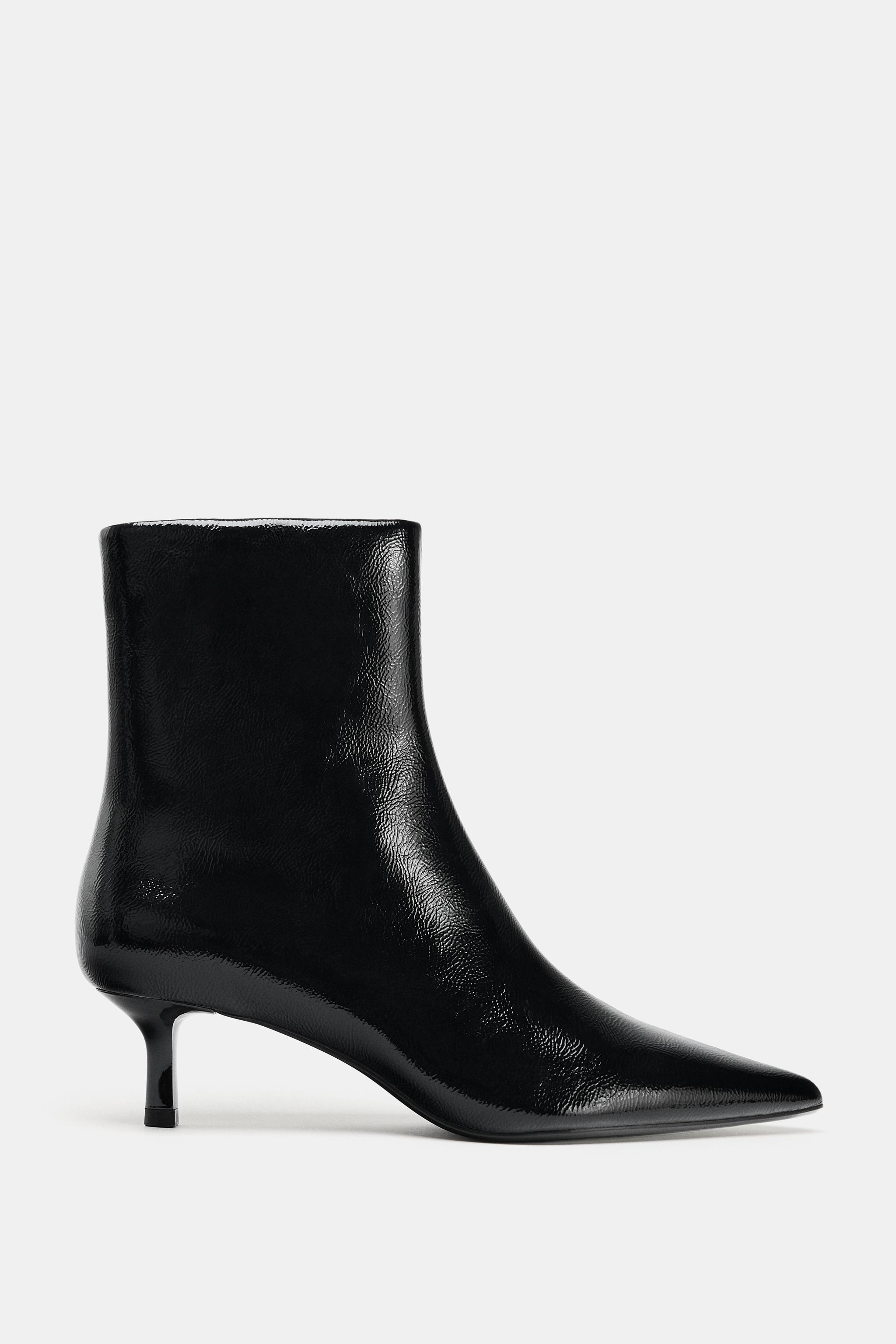 ZARA スタッズ キトンヒール ショートブーツ／26cm ZARA スタッズ キトンヒール ショートブーツ／26cm