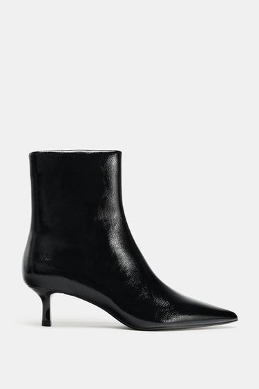 KITTEN HEEL ANKLE BOOTS - Black by Zara