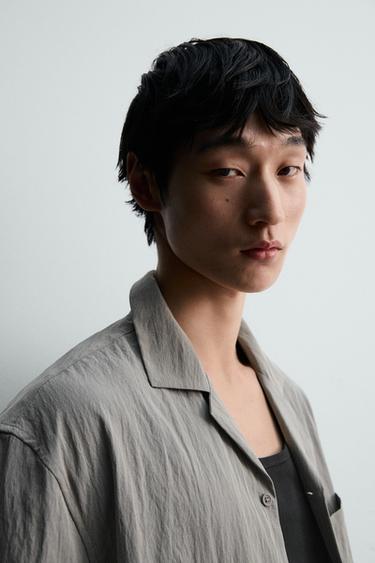 Zara 紋理休閒版襯衫 - 灰色