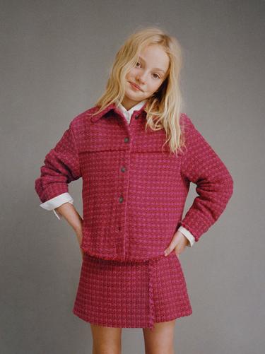 Zara Pembe - DALGALI DOKULU İNCE CEKET