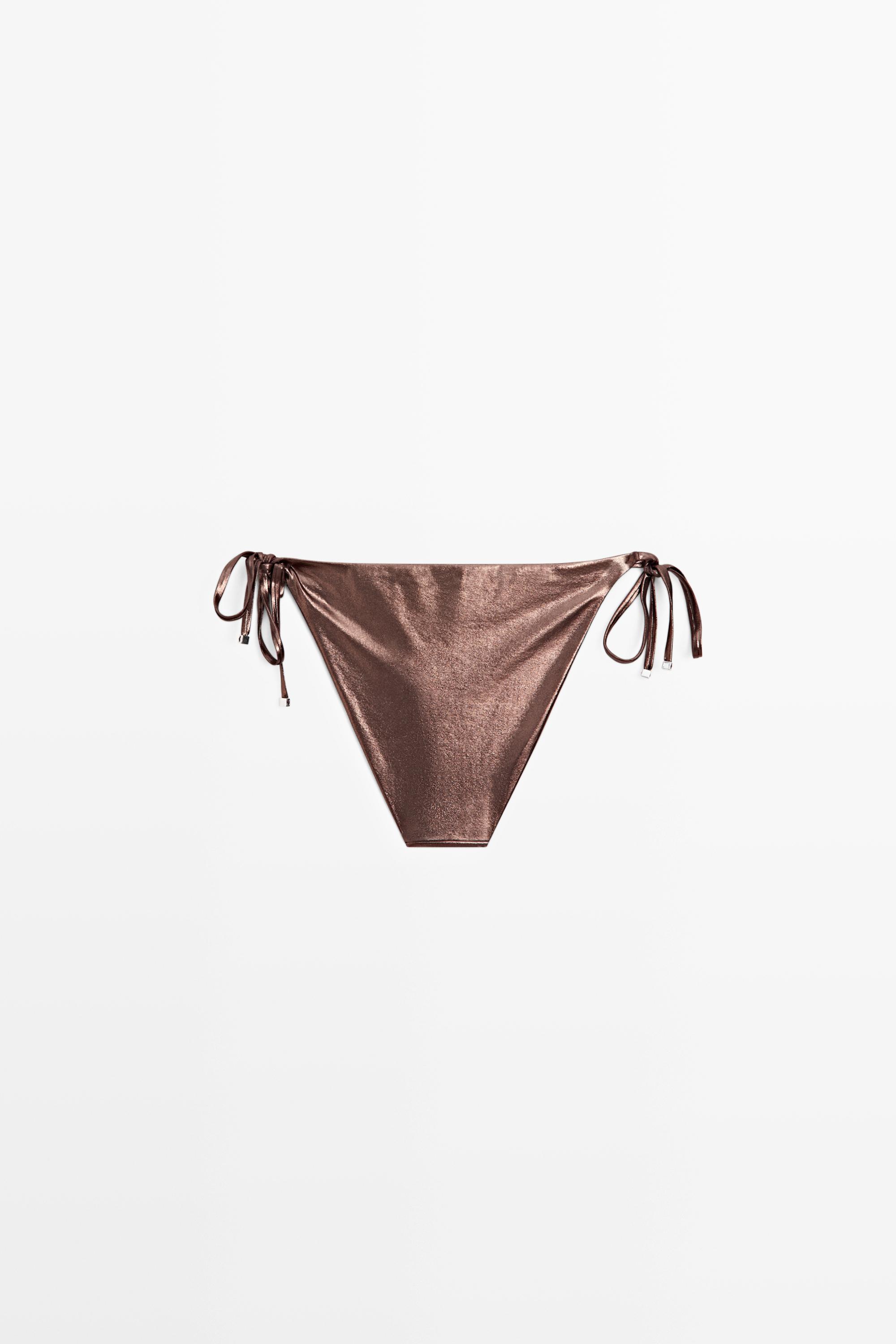 Metallic triangle bikini set