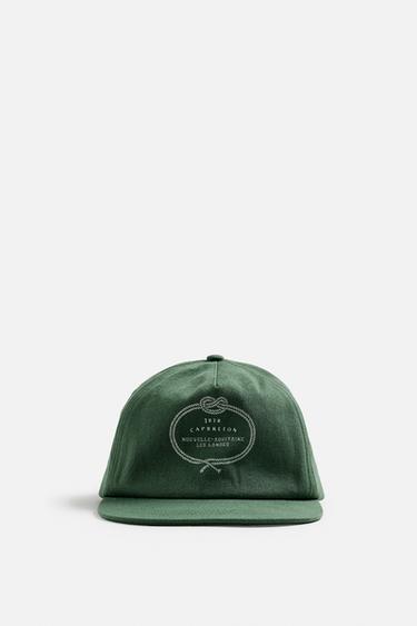 WASHED CAP WITH COMBINED PRINT - Green by Zara - Image 1