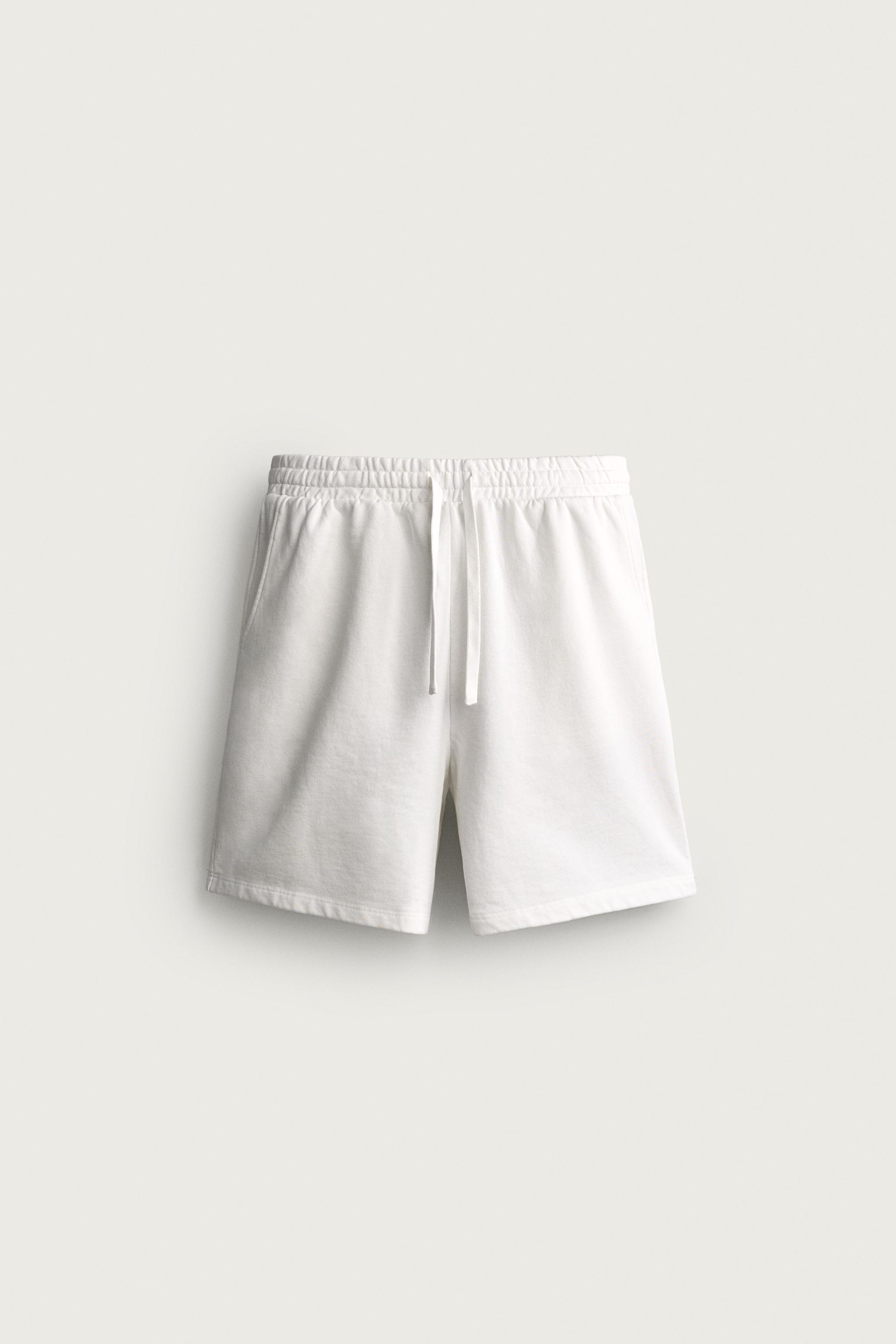 BASIC WASHED SWEATSHORTS — White
