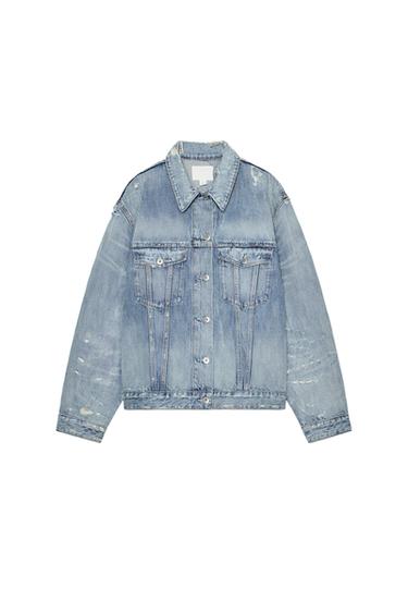 VESTE EN JEAN TRF DÉCHIRÉE - Bleu clair de Zara - Image 5