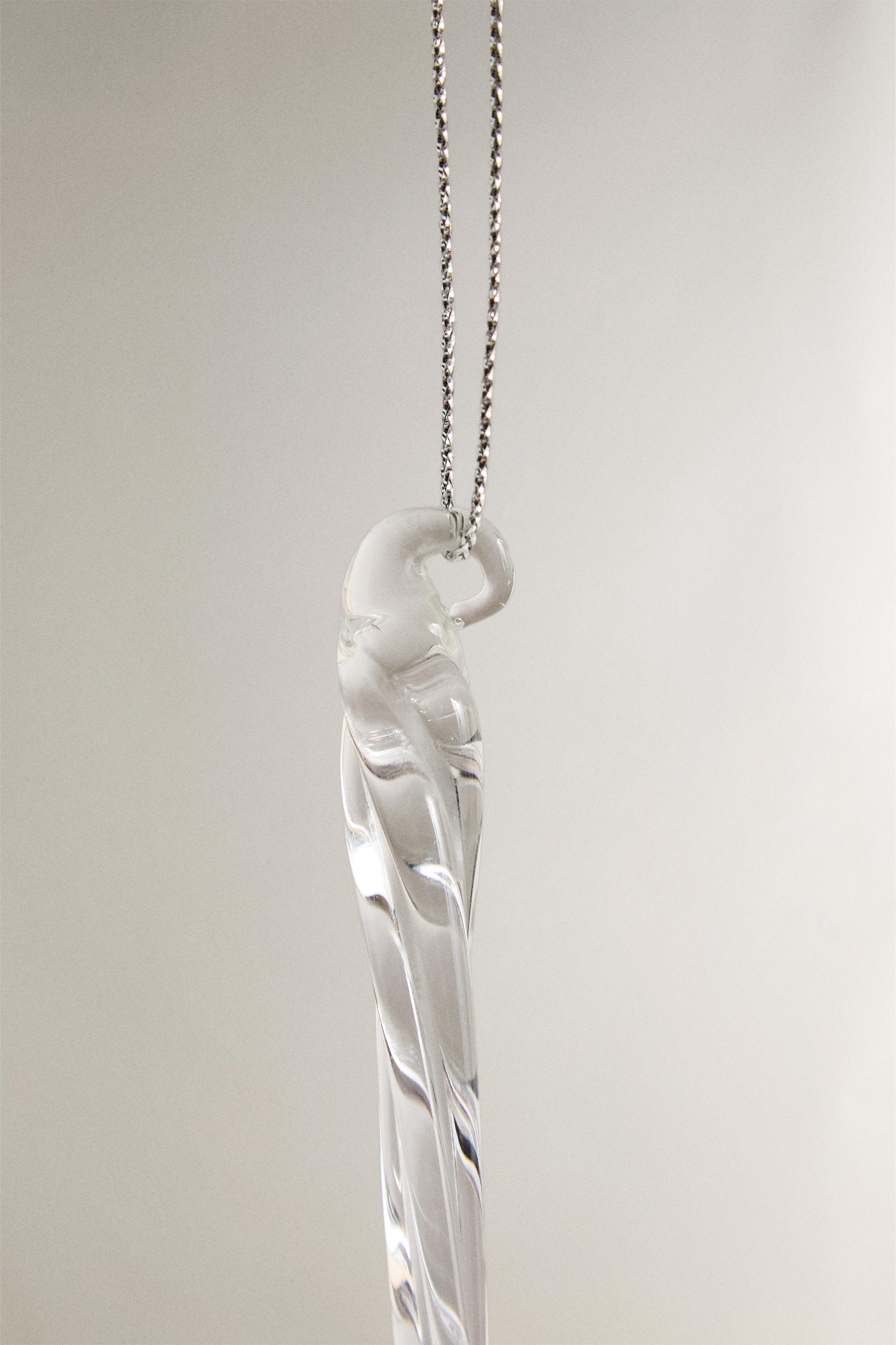 GLASS DROPLET CHRISTMAS TREE ORNAMENT