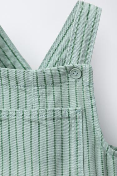 STRIPED TWILL DUNGAREES - Sea green by Zara - Image 2