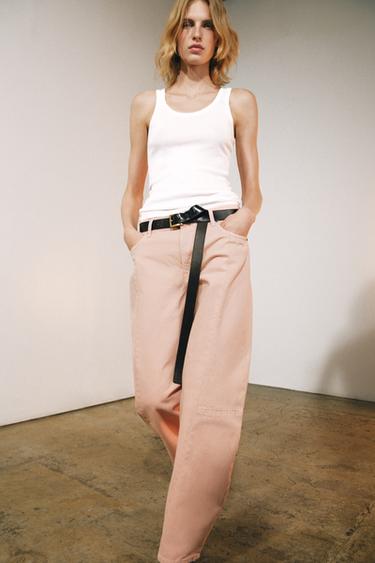 JEAN ZW COLLECTION BARREL PATCHWORK TAILLE MOYENNE - Rose de Zara