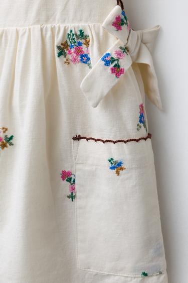 COMBINAISON COURTE BRODÉE - Écru de Zara - Image 2