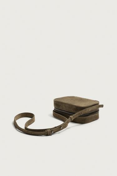 LEATHER CROSSBODY BAG — Khaki Green 2