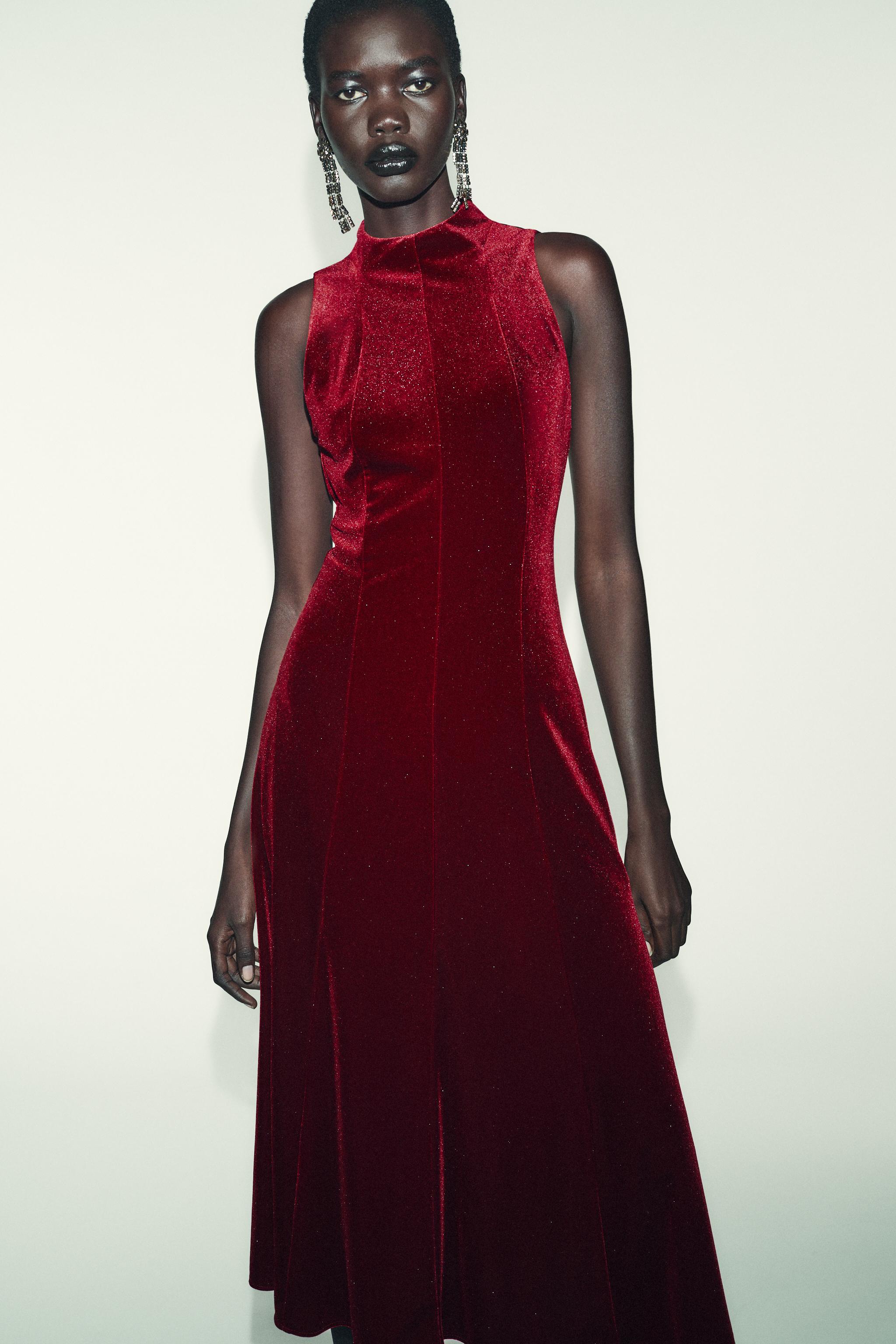 ROBE MI-LONGUE EN VELOURS