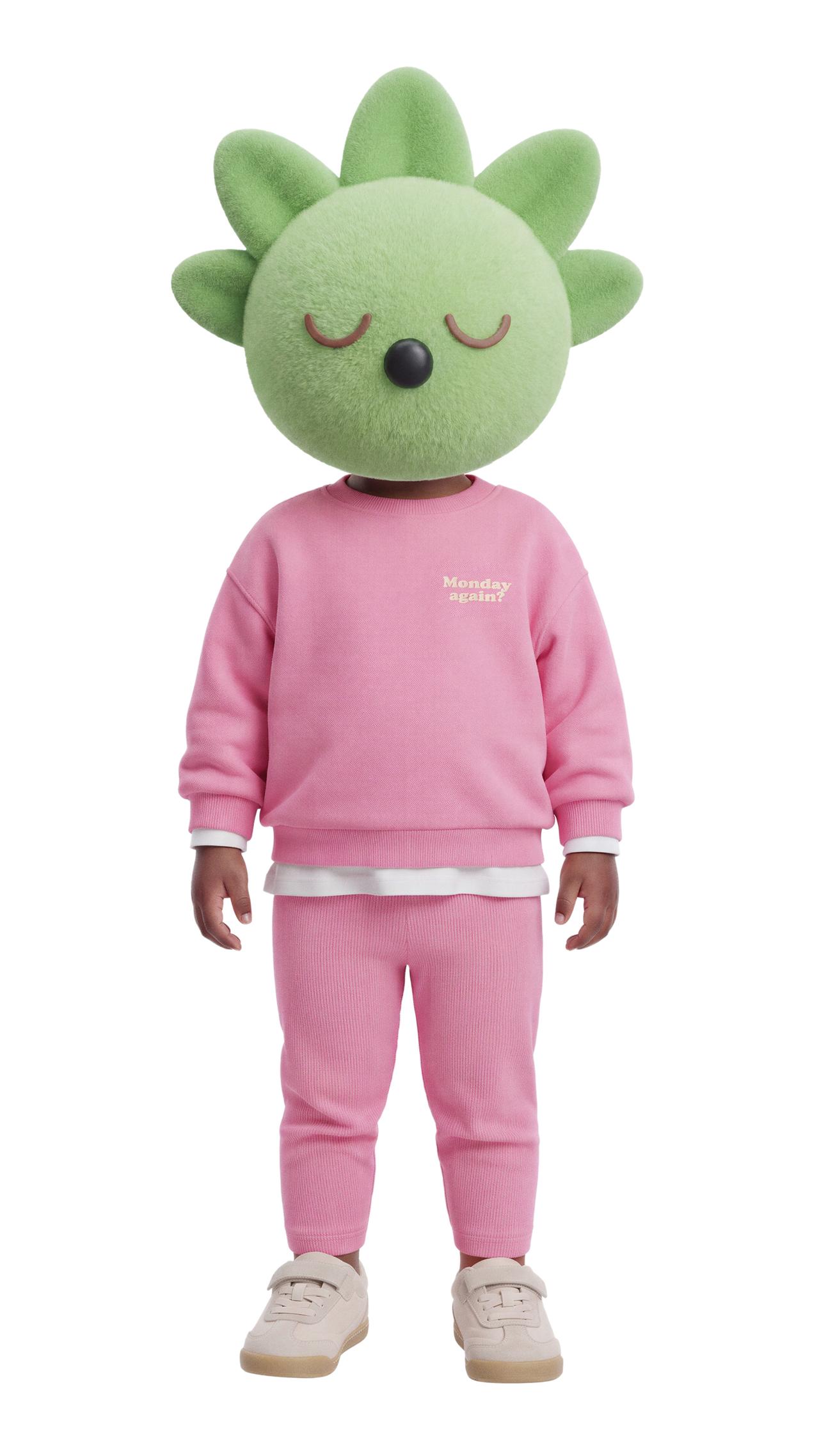 TEXT SWEATSHIRT AND LEGGING JOGGING SET — Pink