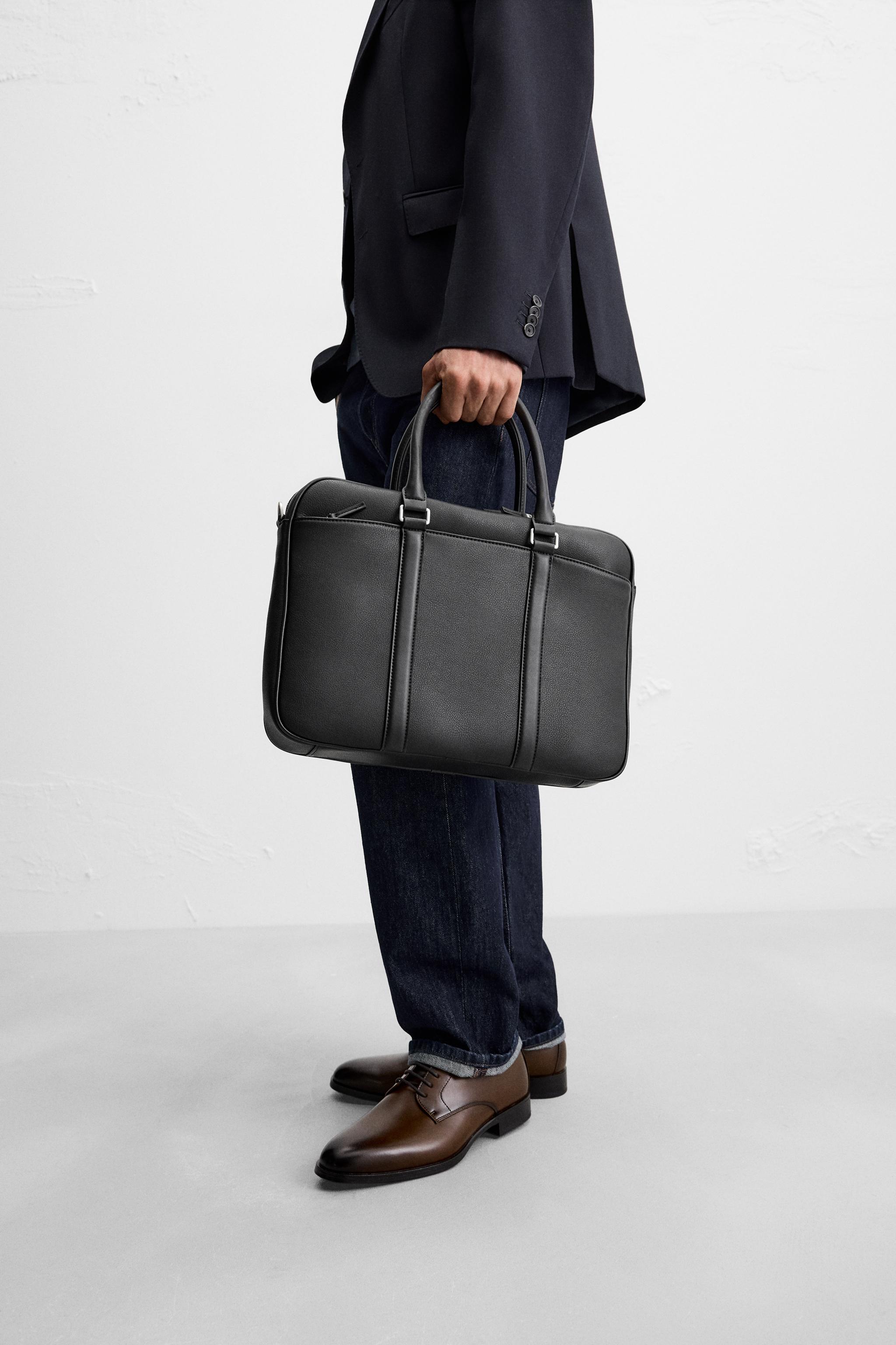 ZARA テクスチャードブリーフケース 3114/520 ZARA】テクスチャードブリーフケース ブラック | 3114/520/800