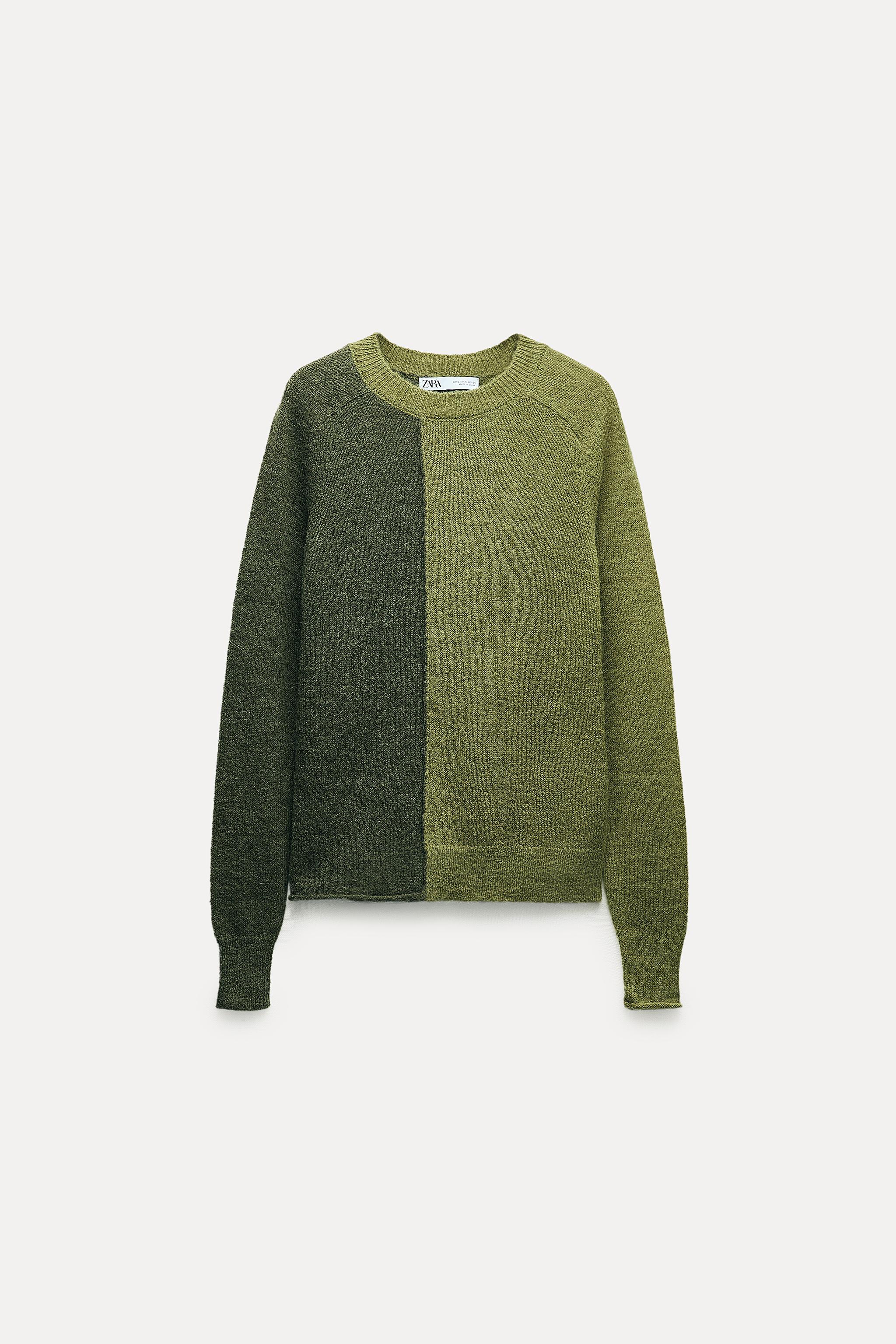 Zara green cheap knit sweater