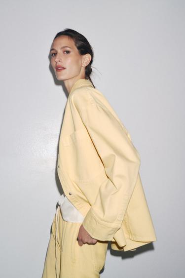 ZW COLLECTION POCKET OVERSHIRT - Light yellow by Zara