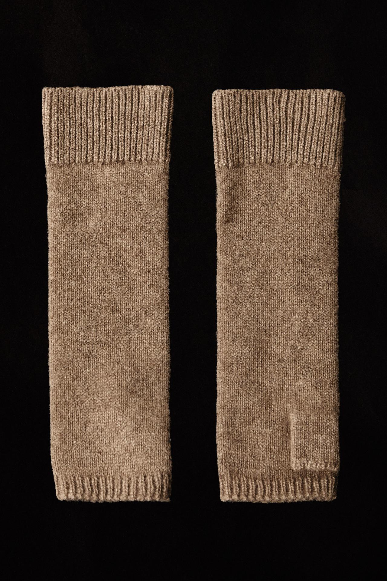 CASHMERE MITTENS — Brown / Taupe