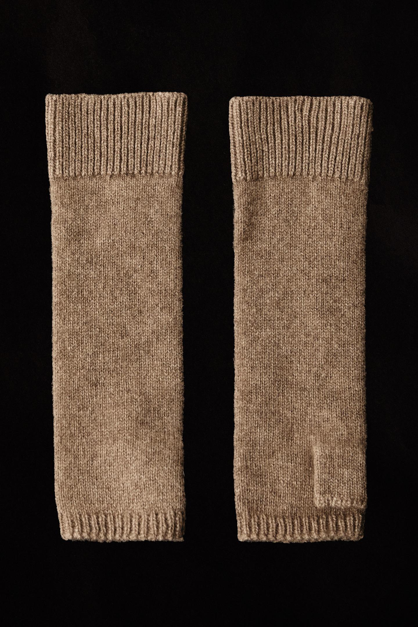 Женские перчатки Zara Cashmere, цвет: Коричневый / Серо-коричневый — фото 5