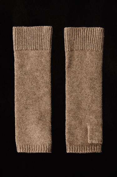 CASHMERE MITTENS — Brown / Taupe 1