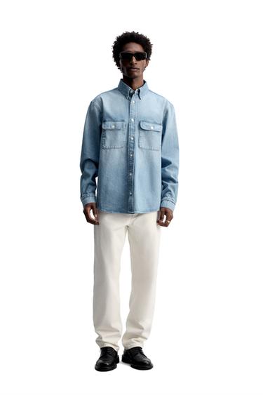 DENIM SHIRT WITH POCKETS - Blue by Zara