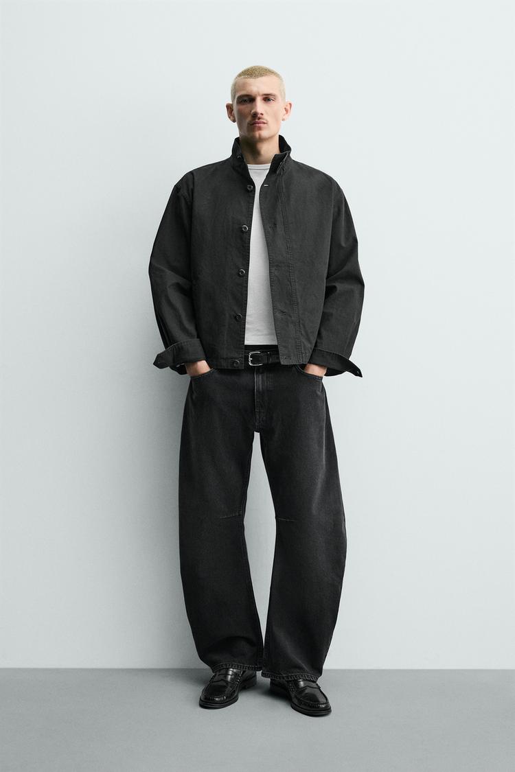 ZARA RELAXED BARREL FIT JEANS