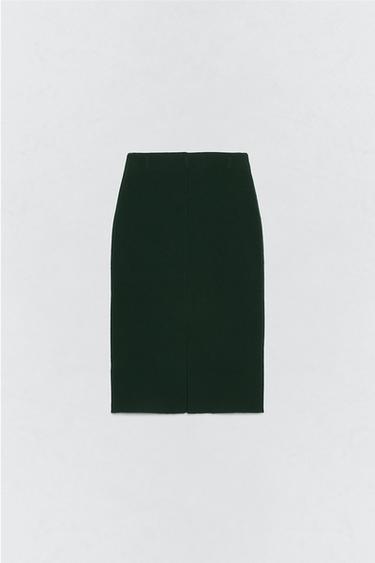 JUPE MIDI 100% LAINE SOSHIOTSUKI X ZARA - Vert bouteille foncé de Zara - Image 5