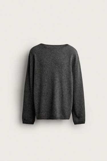 botonato BOAT NECK SWEATER — Anthracite Gray 1