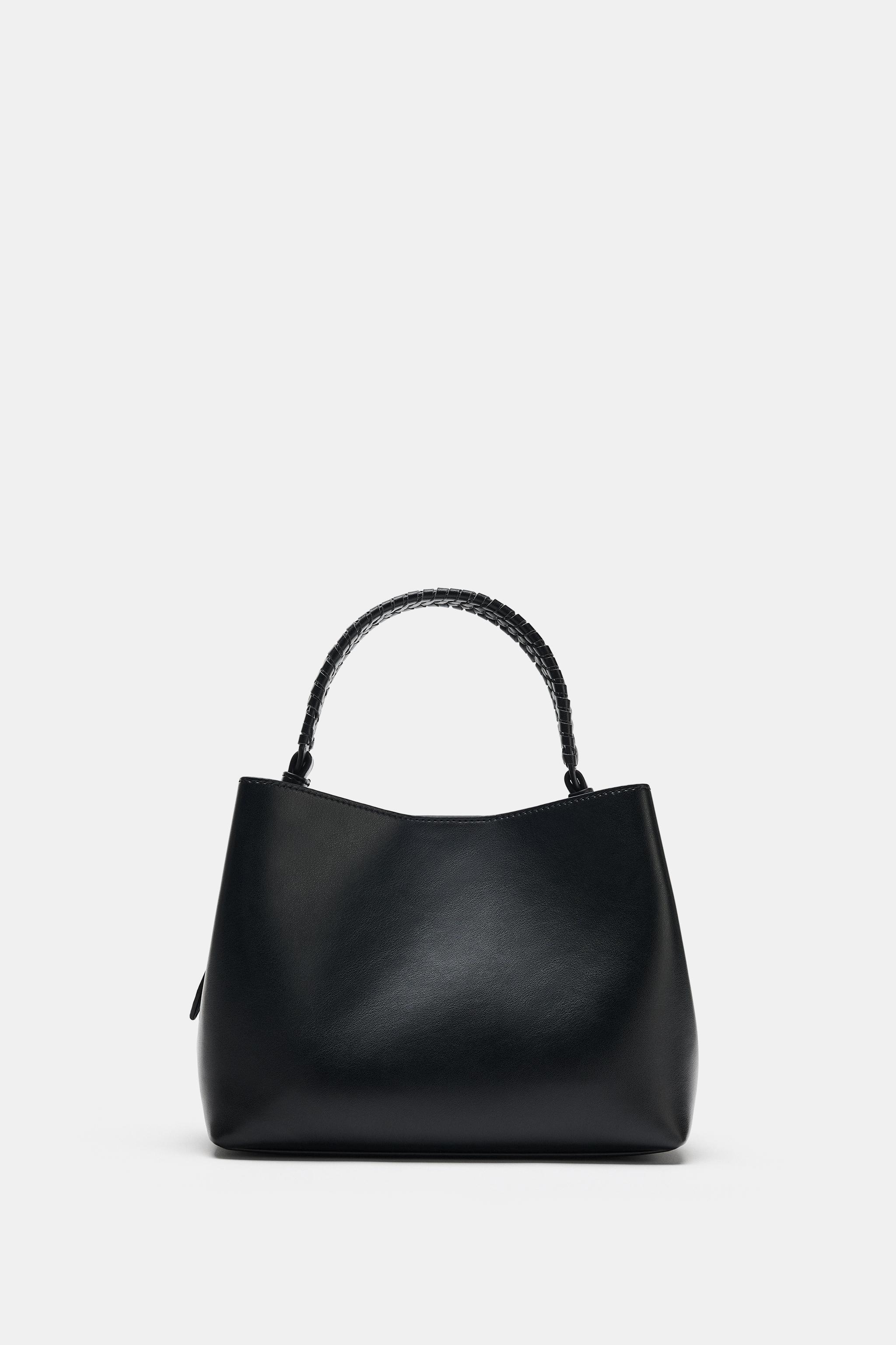 編み込みハンドルハンドバッグ - ブラック | ZARA Japan / 日本