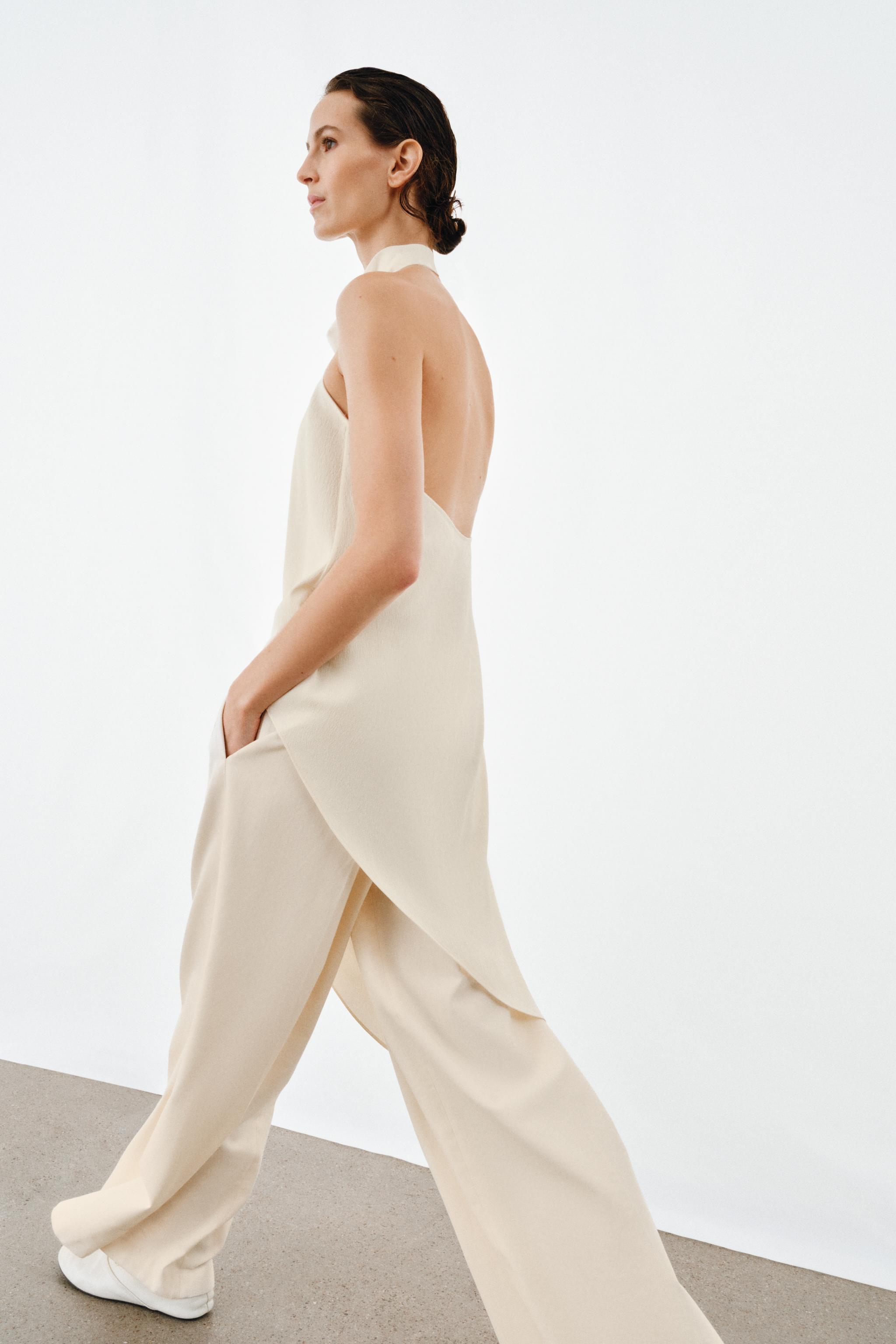 ASYMMETRIC TOP ZW COLLECTION - Oyster-white | ZARA United States