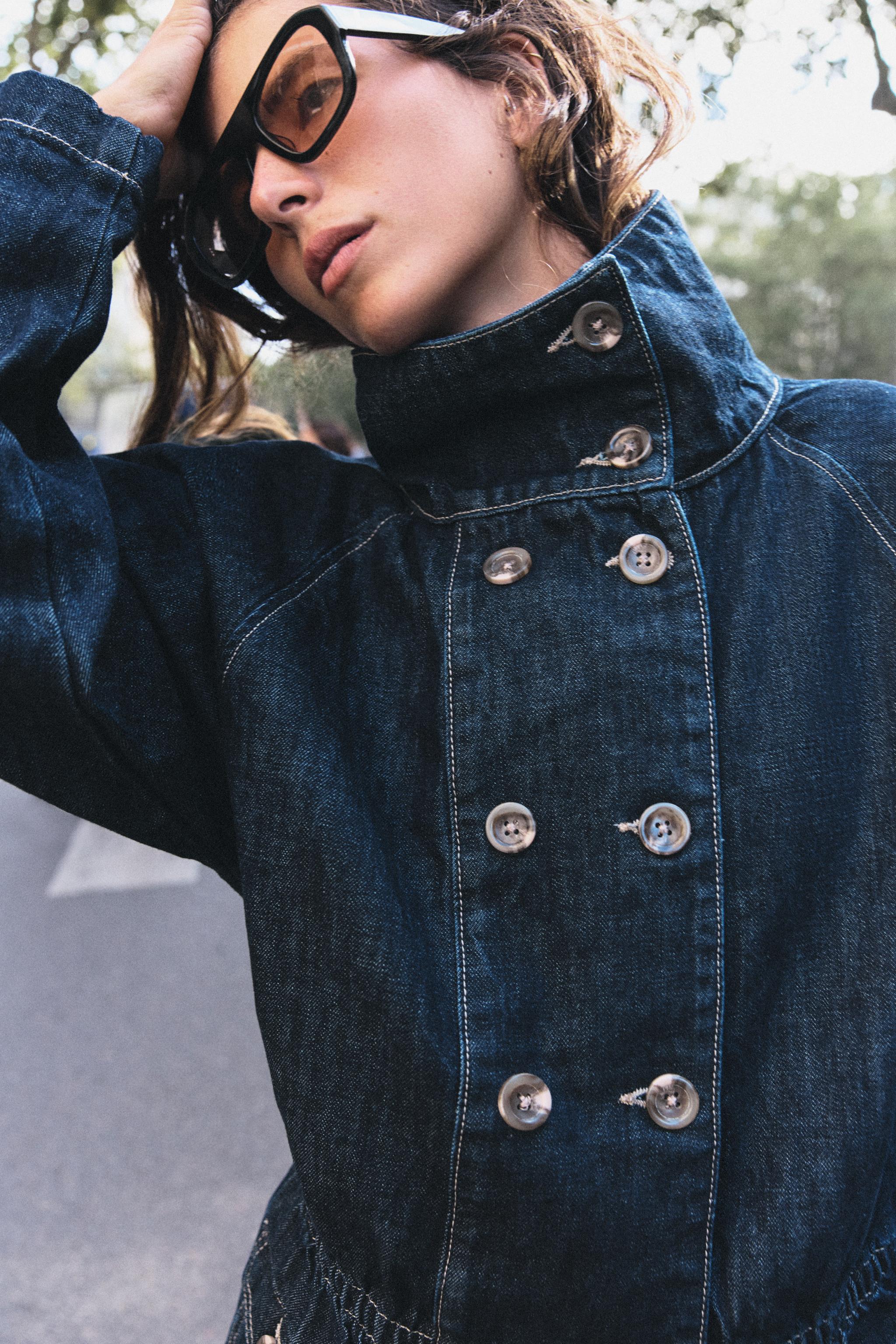 VESTE Z1975 EN DENIM À SURPIQÛRES CONTRASTÉES