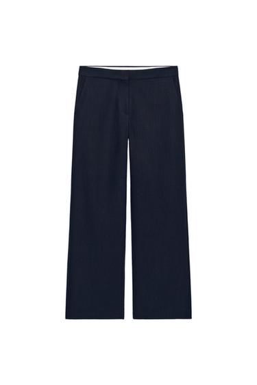 Zara POCKET PANTS - Navy blue