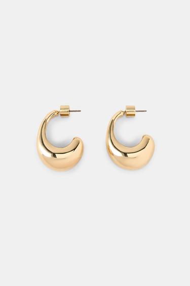 METAL DROP EARRINGS - Golden by Zara - Image 2