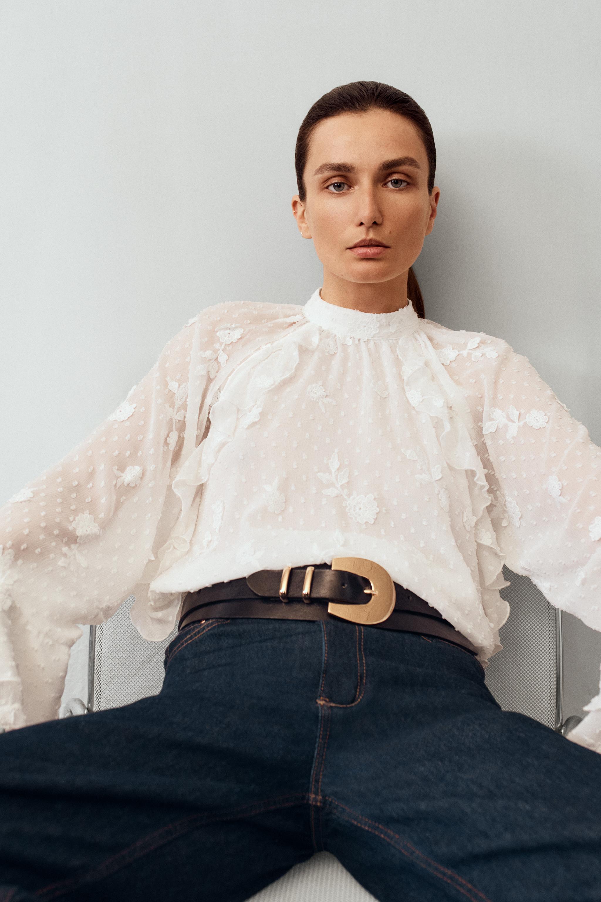 フリル プリュムティシャツ - ホワイト | ZARA Japan / 日本