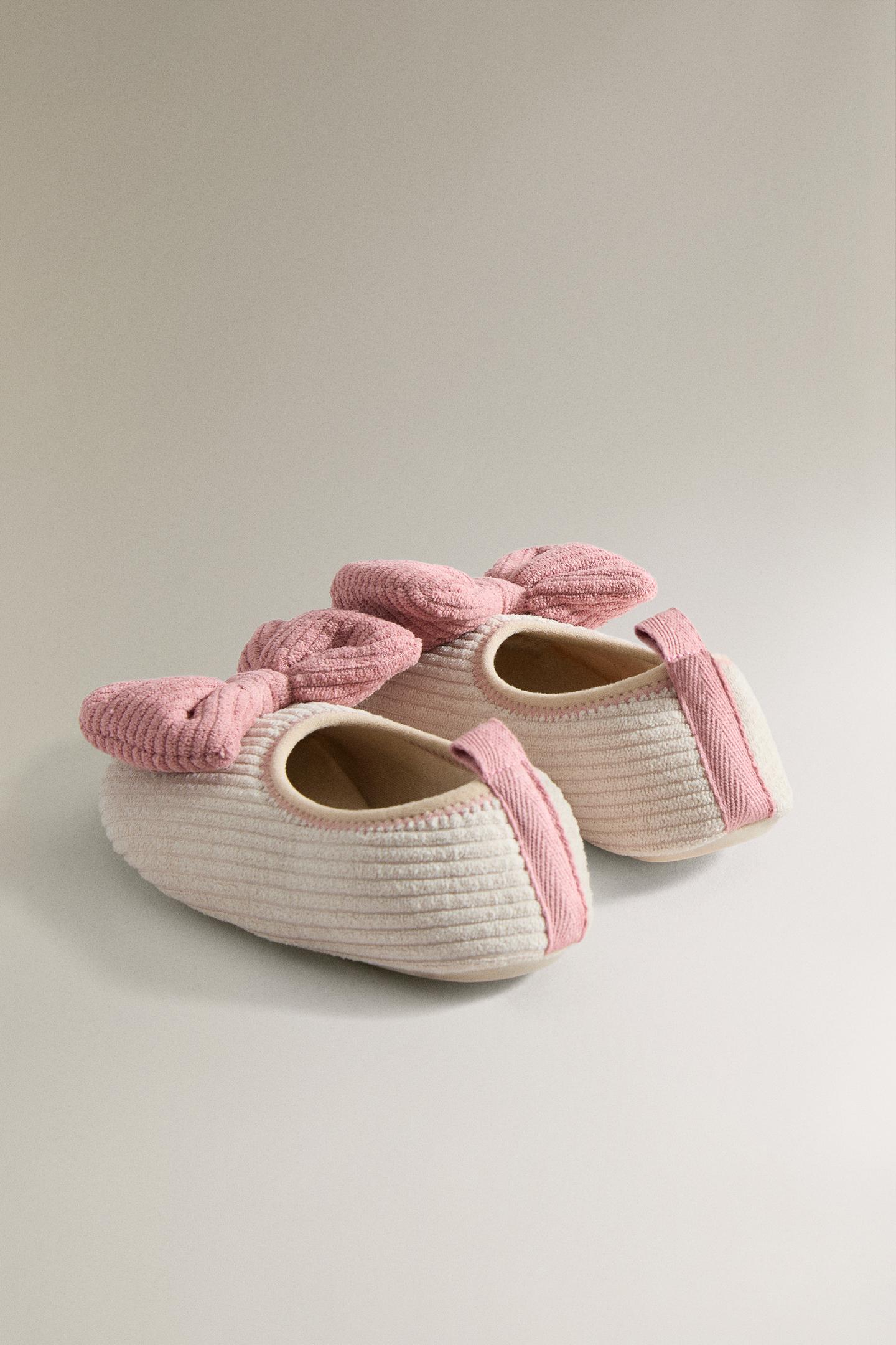 Детские балетки Zara Kids Bow Ballet Flats, цвет: Бежевый — фото 4