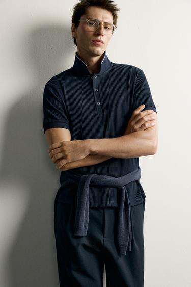 ΠΟΛΟ REGULAR FIT RETRO - Μπλε του Zara