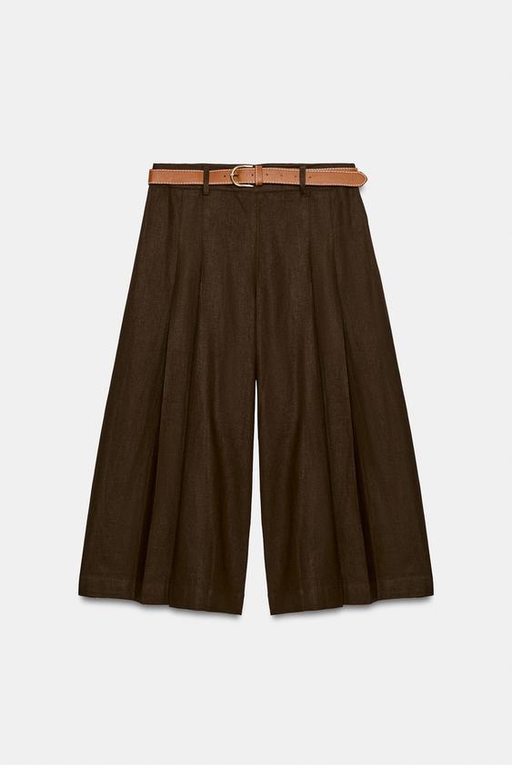 BERMUDA LARGA CON LINO - Marrón de Zara - Imagen 0