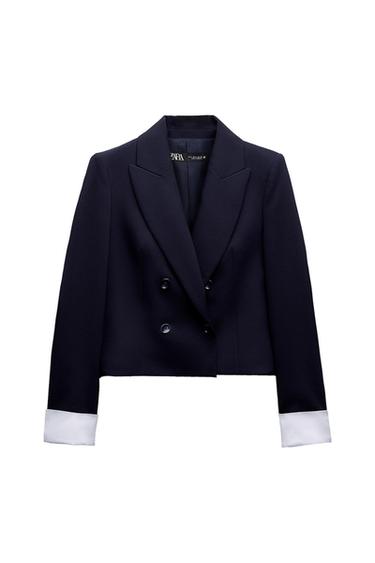 BLAZER WITH CONTRAST CUFFS