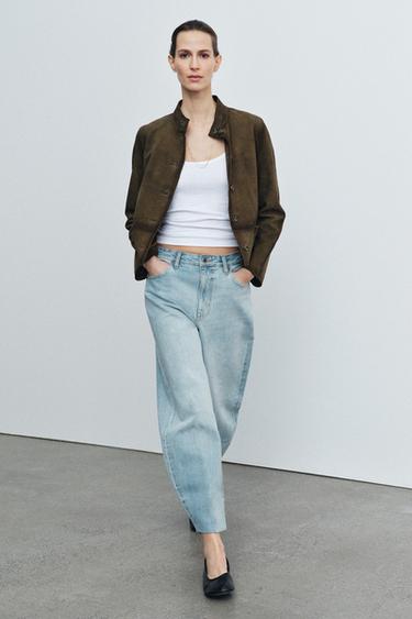 ZW COLLECTION BARREL HIGH-WAIST JEANS - Light blue by Zara