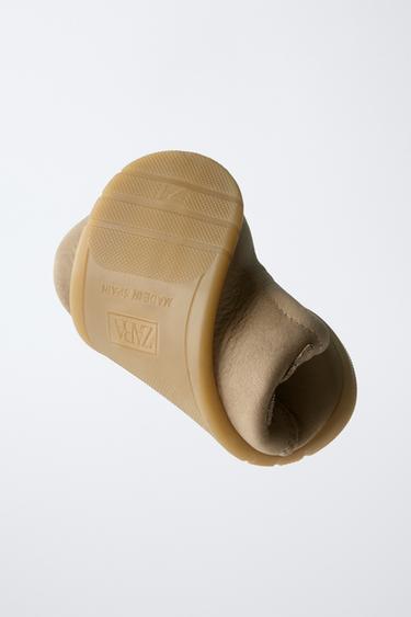 LEATHER BAREFOOT PLIMSOLLS - Sand Brown by Zara - Image 2
