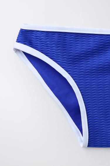 6-14 ANS/ BIKINI STRUCTURE LISERÉS CONTRASTE - Bleu de Zara - Image 3